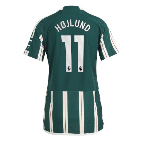 Maillot de foot Manchester United Rasmus Hojlund #11 Extérieur Femmes 2023-24 Manches Courte